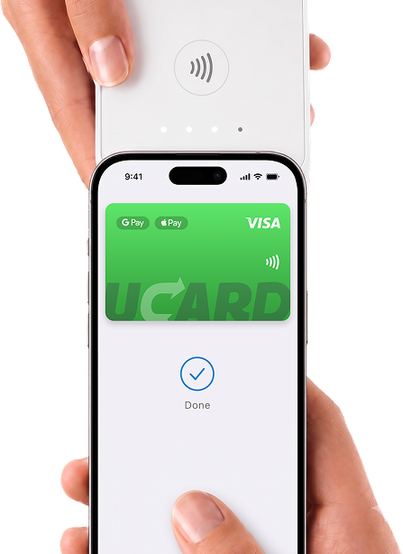 Smartphone con la app UCard